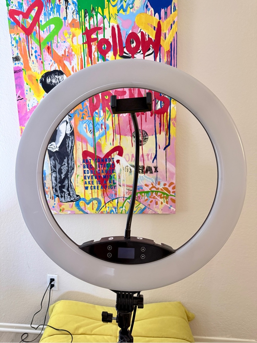 19” Ring light with 3000K to 6000K & 10%-100% brightness